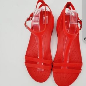 Crocs Women's Really Sexi Ankle Strap Strappy Flip Flop Sandals Red Size 11